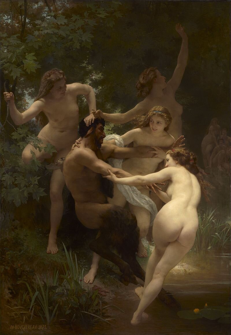Вильям Бугро, "Нимфы и сатир", 1873.