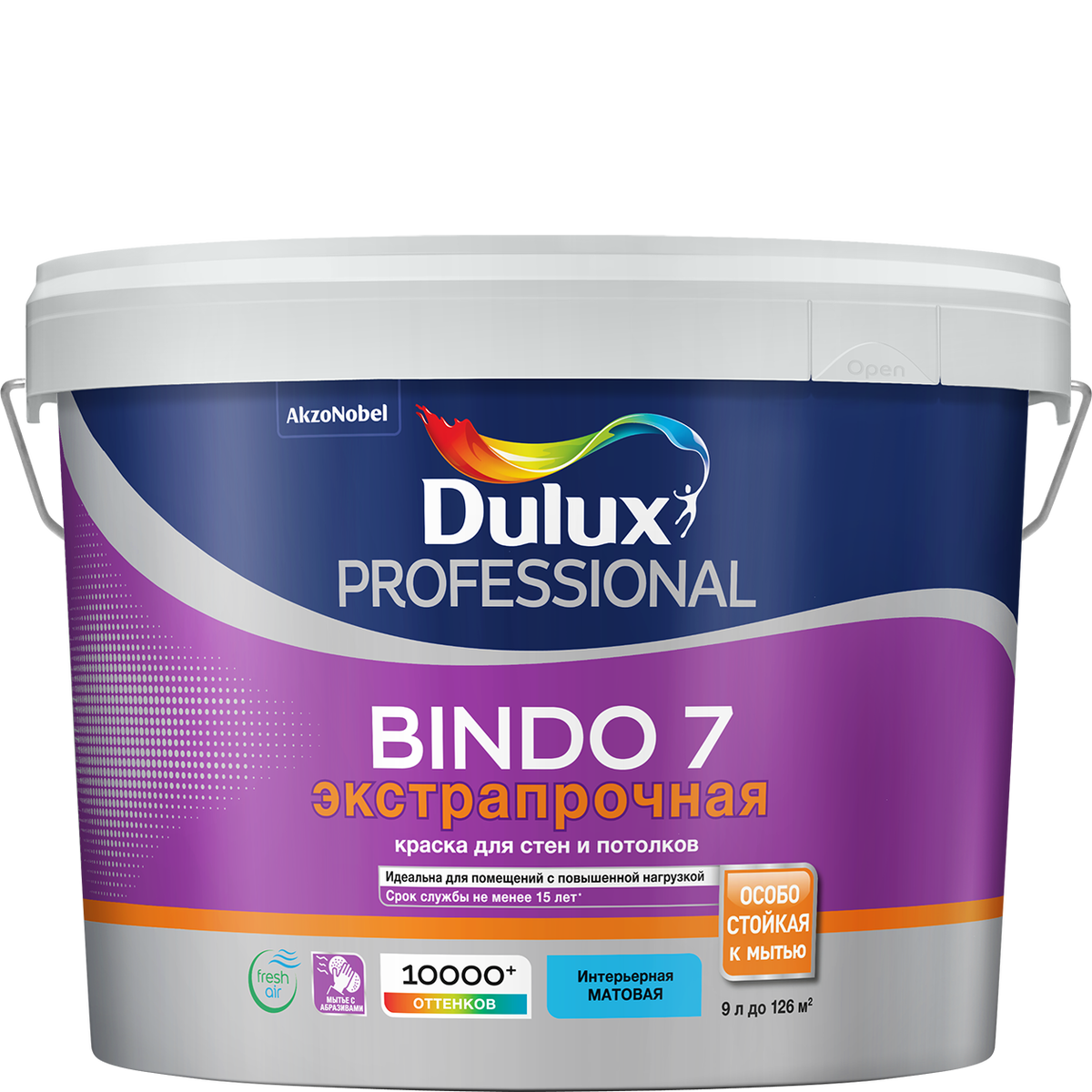 Интерьерная матовая экстрапрочная краска Dulux Professional BANDO 7 в фасовке 9 литров