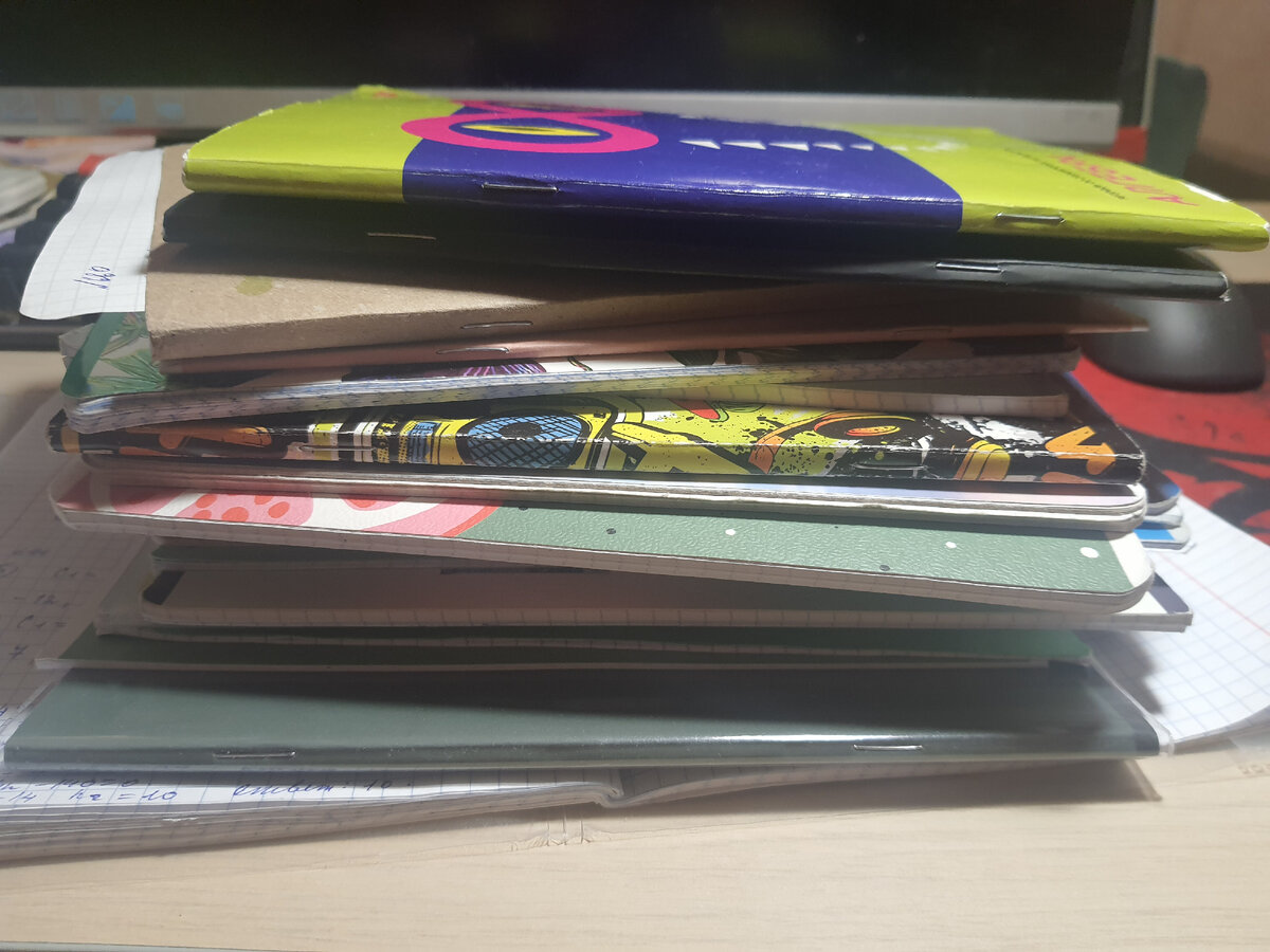 Фото автора - тетради на проверку