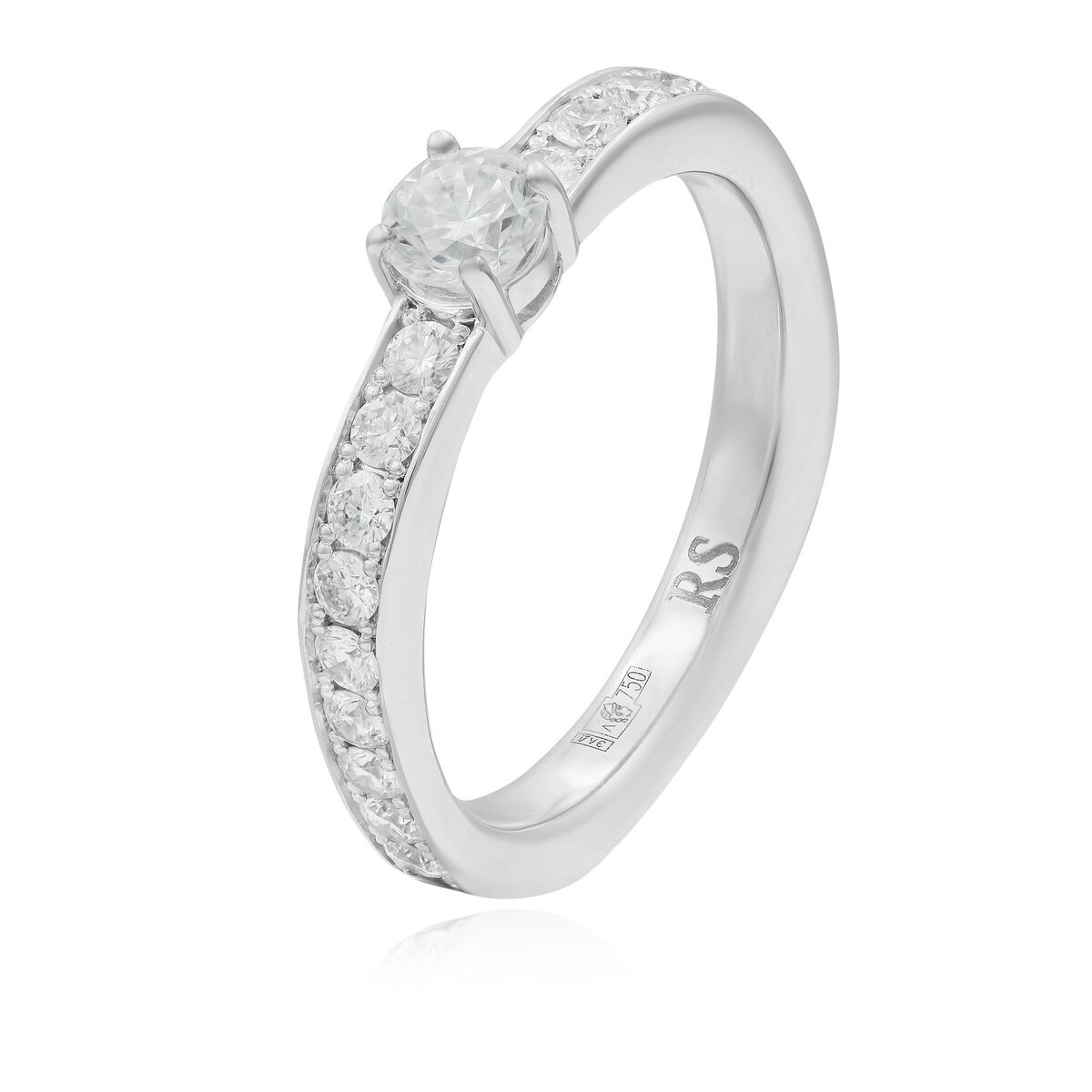 КОЛЬЦО ИЗ БЕЛОГО ЗОЛОТО С БРИЛЛИАНТАМИ