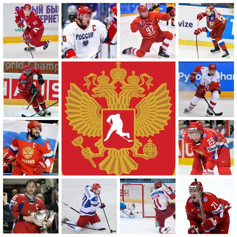 По часовой стрелке: Максим Афиногенов, Павел Буре, Никита Гусев, Евгений Дадонов, Павел Дацюк, Данис Зарипов, Илья Ковальчук, Евгений Малкин, Сергей Мозякин, Алексей Морозов, Александр Овечкин, Алексей Яшин. Коллаж автора. Фото взяты из открытого источника Яндекс.Картинки
