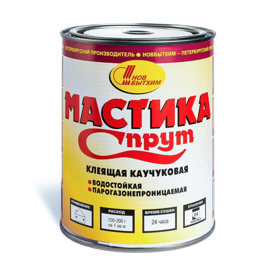 Мастика клеящая каучуковая «Спрут» 1 л Белый Артикул: 4601147000012