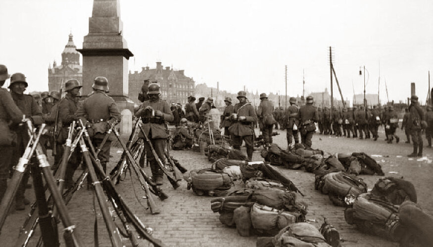 Немецкие войска в Финляндии. /фото реставрировано мной, изображение взято из открытых источников/