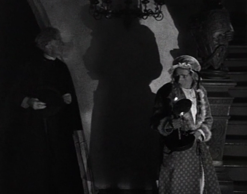 Пример теней. Сцена, когда доктор Преториус пришёл в замок Франкенштейна