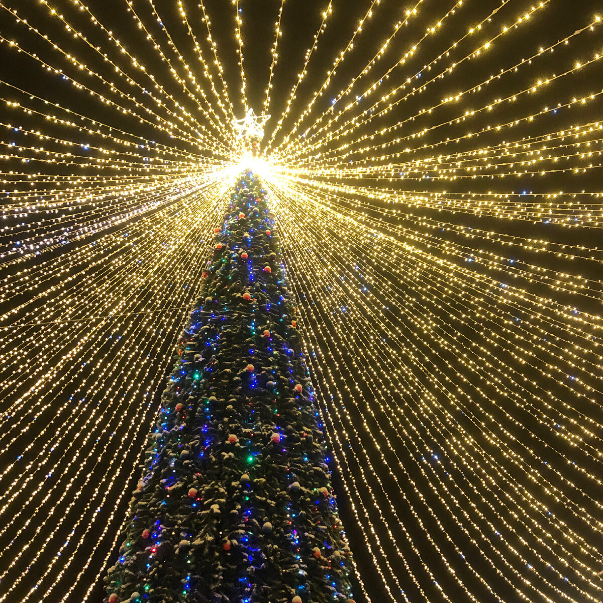 сыктывкар ночной и зимний. художник лушпин. Luces de navidad - рождественские огни. красивый зимний город. небольшой городок сияющий огнями.