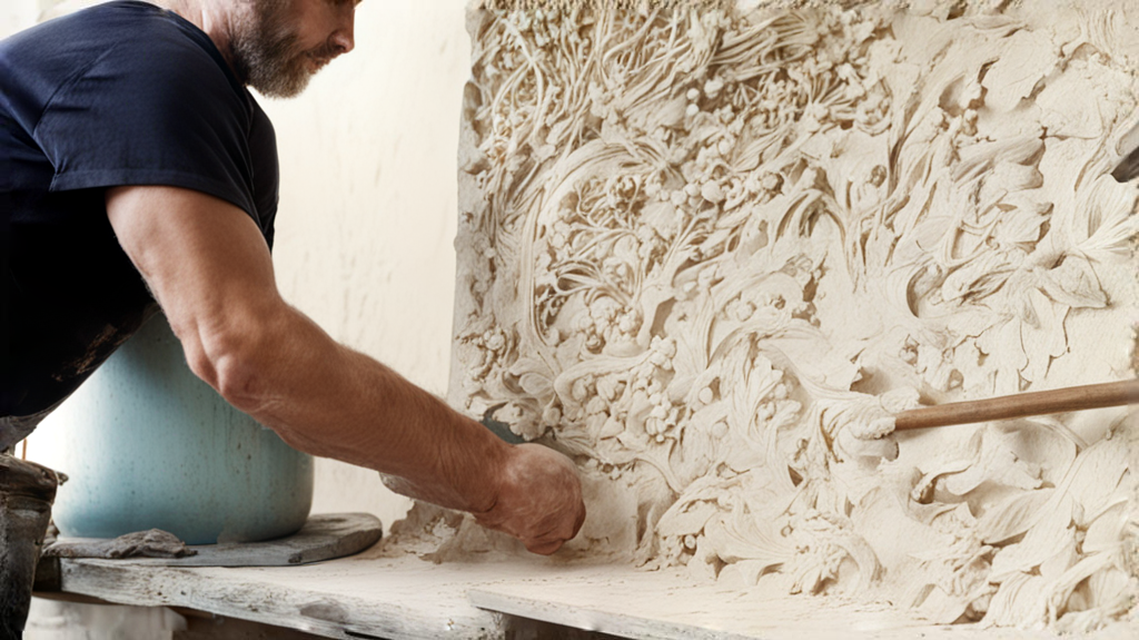 Декорирование стен шпаклевкой. Штукатурка гипсовая фактурная. Сделать декоративную гипсовую штукатурку. Сделать декоративную гипсовую штукатурку. Нанесение декоративной штукатурки.