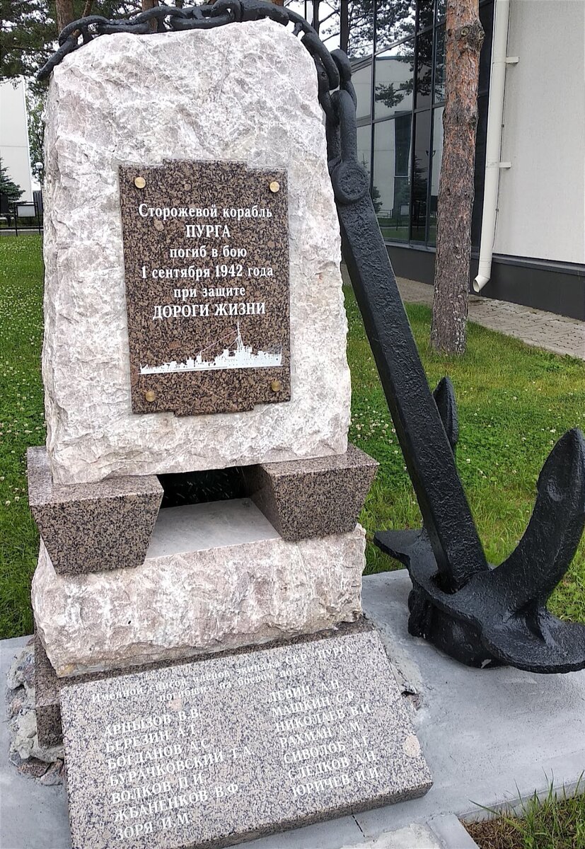 Памятник сторожевому кораблю Пурга, погибшему в бою при защите Дороги Жизни. Музей "Дорога Жизни". Ленинградская область. Фото автора канала Питер на все случаи жизни.