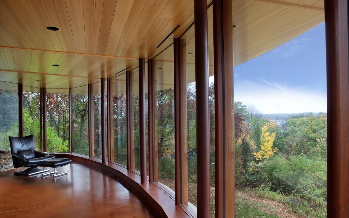 Chenequa Residence. Панорамные окна. Домик в лесу с панорамными окнами. Glass beams mahal mp3