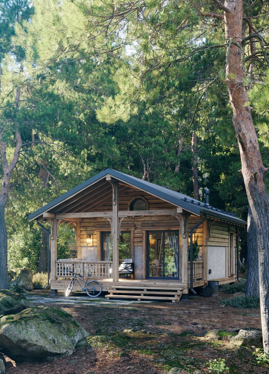 Внешний вид гостевого дома бани 32 кв.м.