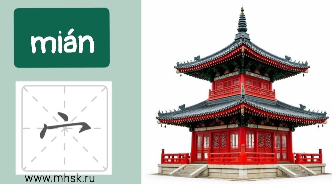 КЛЮЧ 40 宀 mián КРЫША. 