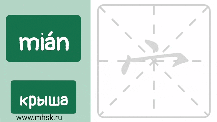 КЛЮЧ 40 宀 mián КРЫША. 