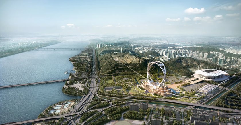 Такого колеса обозрения вы еще не видели — у гиганта нет спиц UNStudio объявила о планах построить самое высокое в мире колесо обозрения без спиц в Сеуле, столице Южной Кореи.-2