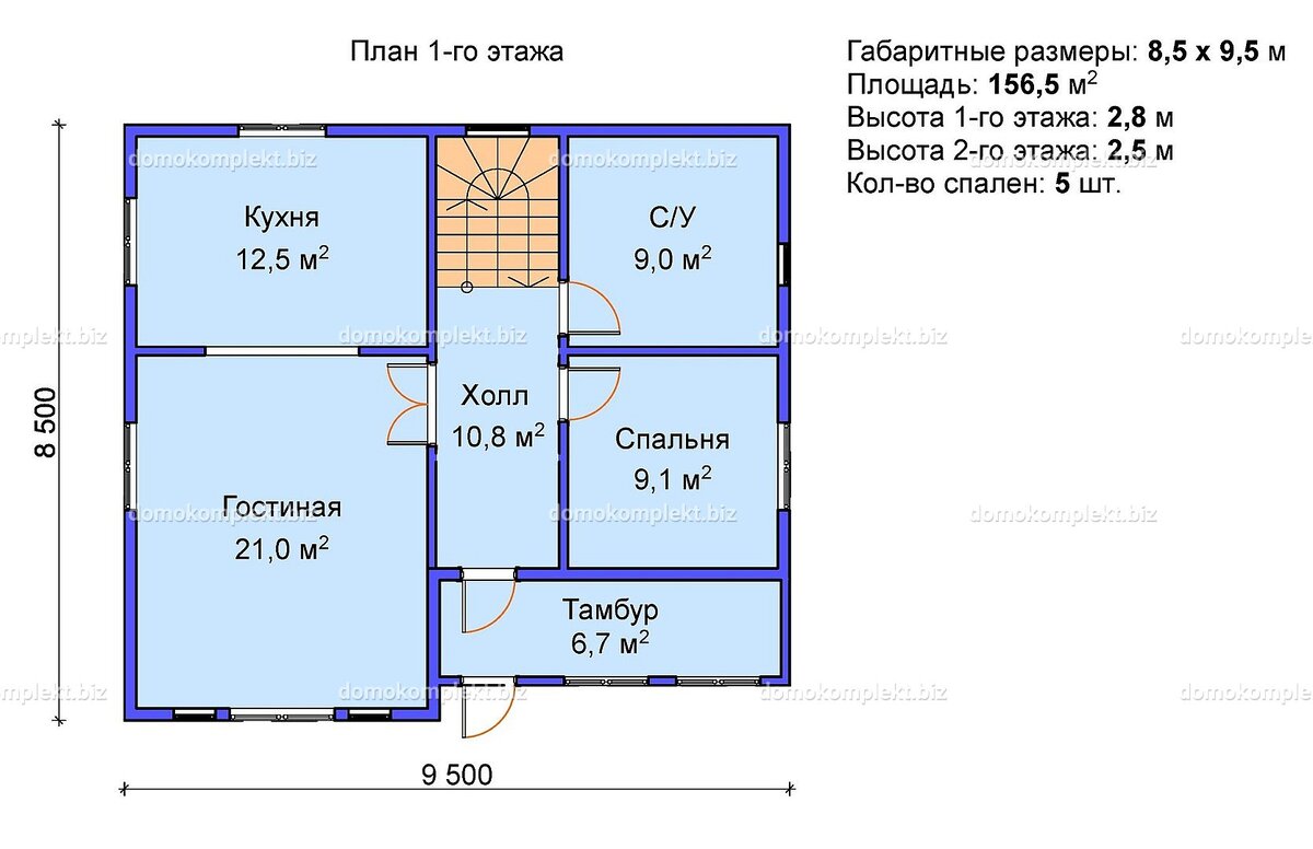 Планировка 1-го этажа