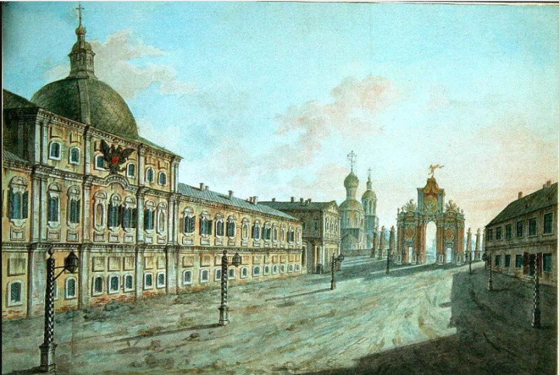 Картина "Красные ворота" Ф.Я.Алексеева (1800-1809 гг).