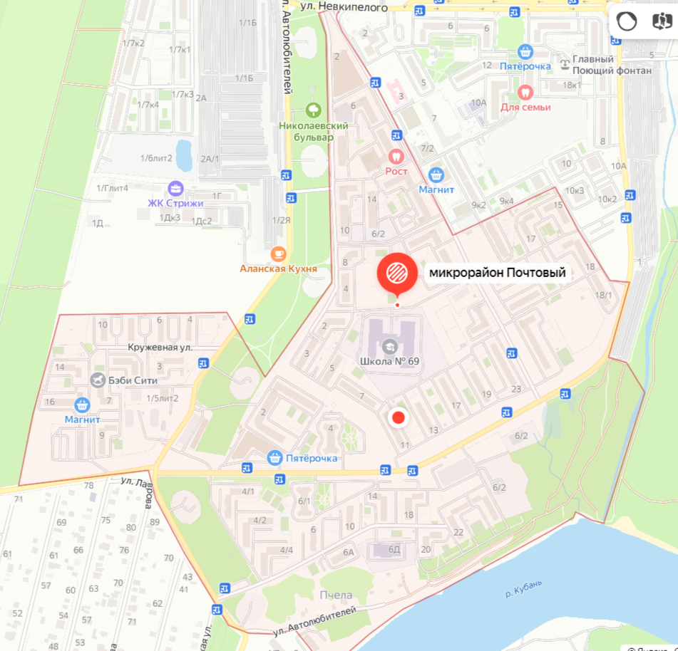 Район на карте