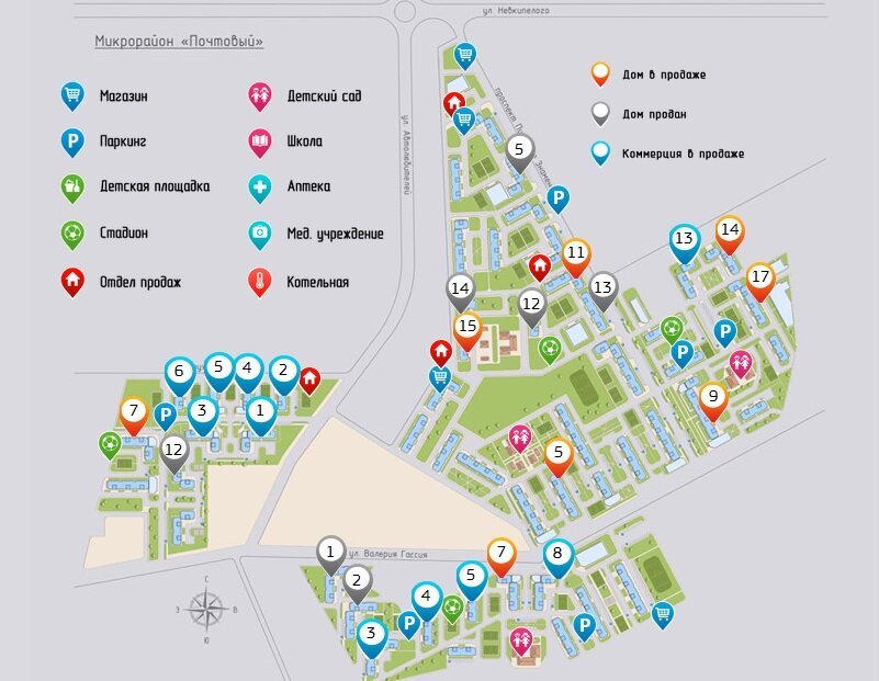 Генеральный план застройки. Из буклета застройщика 2016 г.