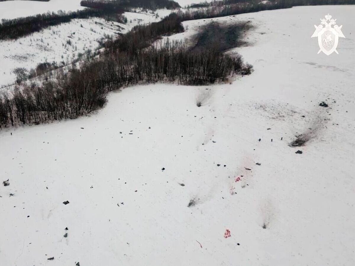    Место крушения военно-транспортного самолета Ил-76 в Белгородской области© РИА Новости / СК РФ