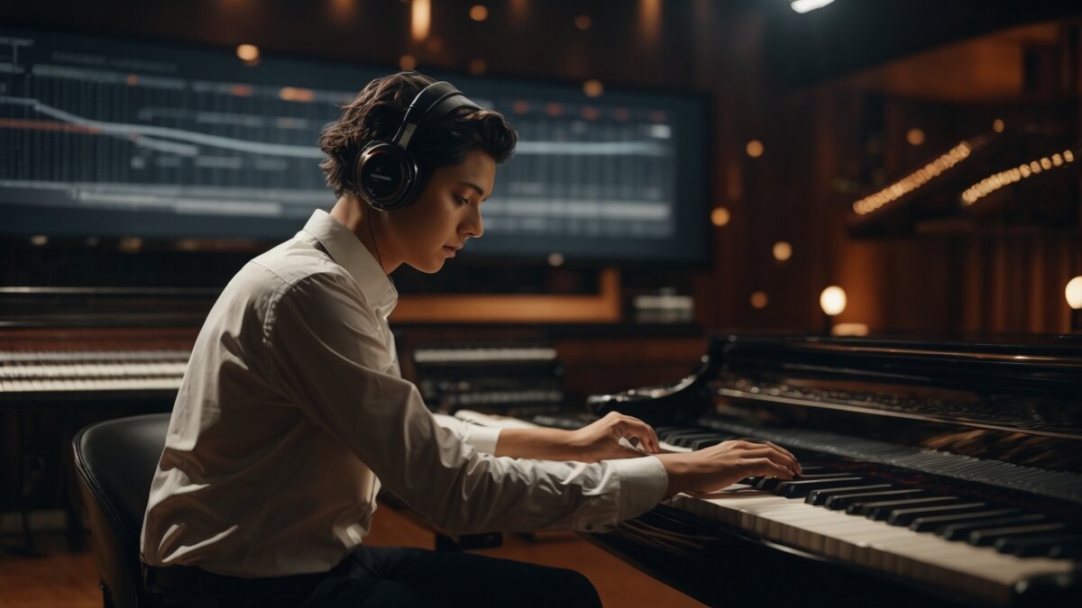 рекомендации фильмов и музыки искусственный интеллект. музыка и интеллект. картинки нейросети музыка. клавиатура для музыканта. искусственный интеллект пишущий музыку.