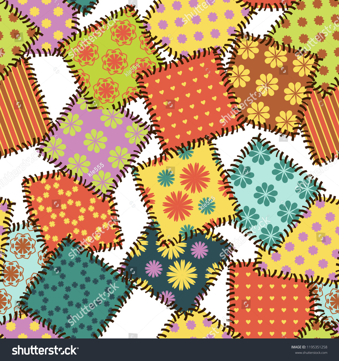 Craft Patch background. Different patterns