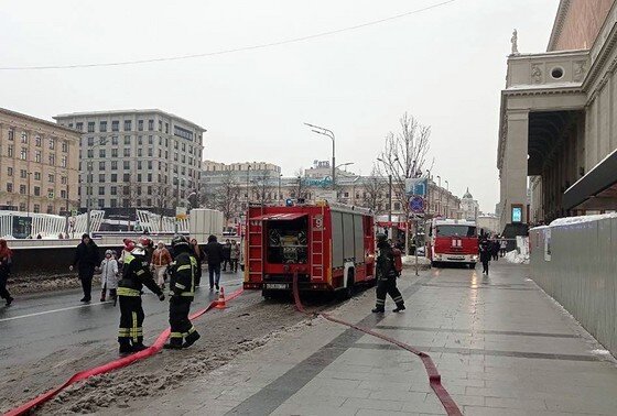    Пожар в Театре Сатиры в Москве