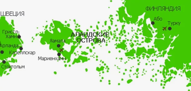 Где находятся аландские острова на карте