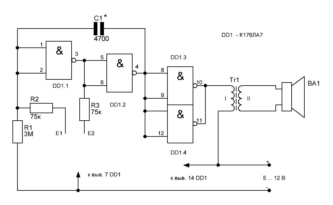  Схема сенсорного звонка

 