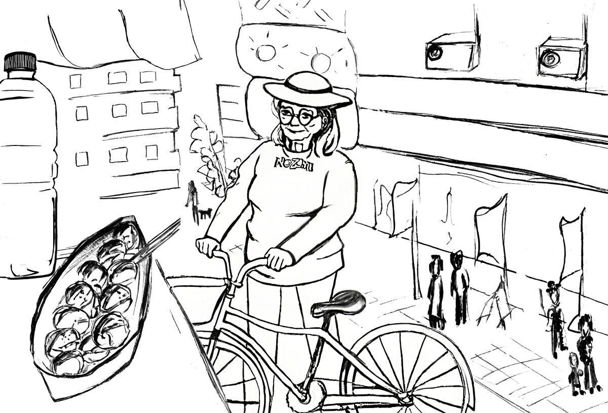 Сабина Альбин. Смотри! Карандаш, картон, 2024.