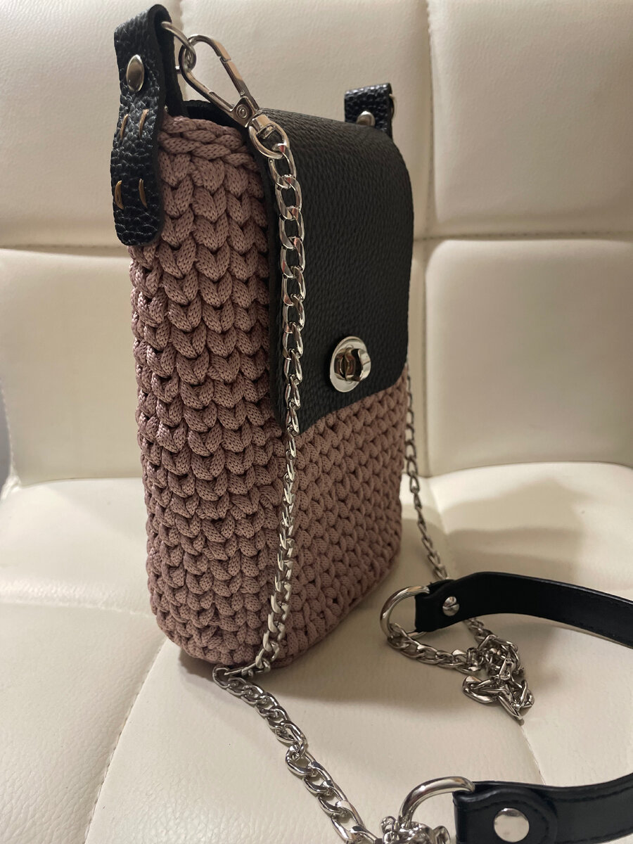 Мини сумочка из полиэфирного шнура с клапаном