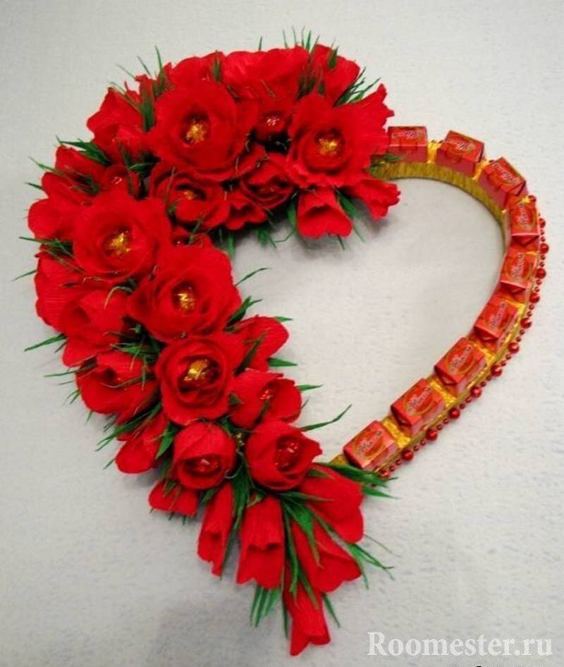 Конфетный букет на 14 февраля
