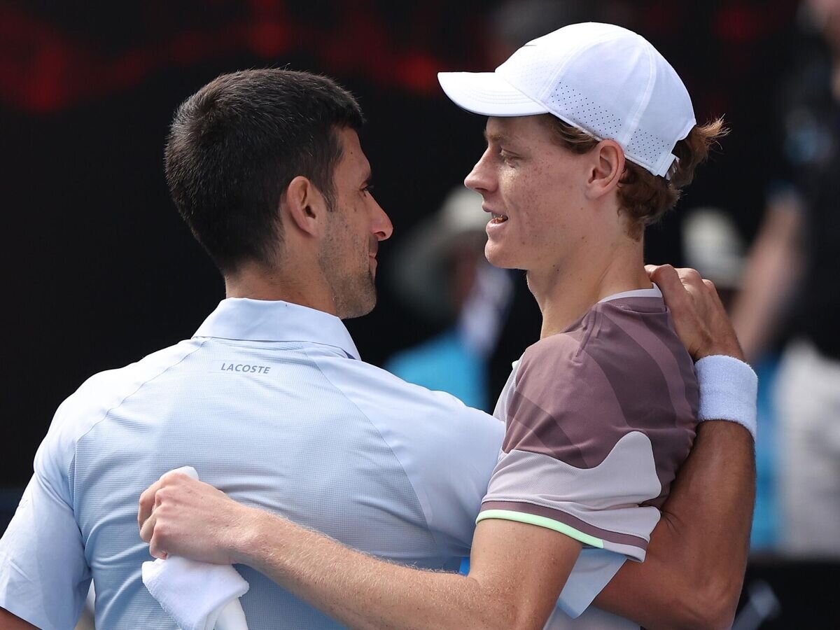    Теннисисты Новак Джокович (слева) и Янник Синнер© Фото : Пресс-служба Australian Open