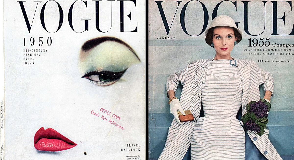 Обложки Vogue, 1950 и 1955 год