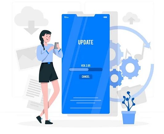 Иллюстрация: «Обновление приложения». Источник: freepik.com