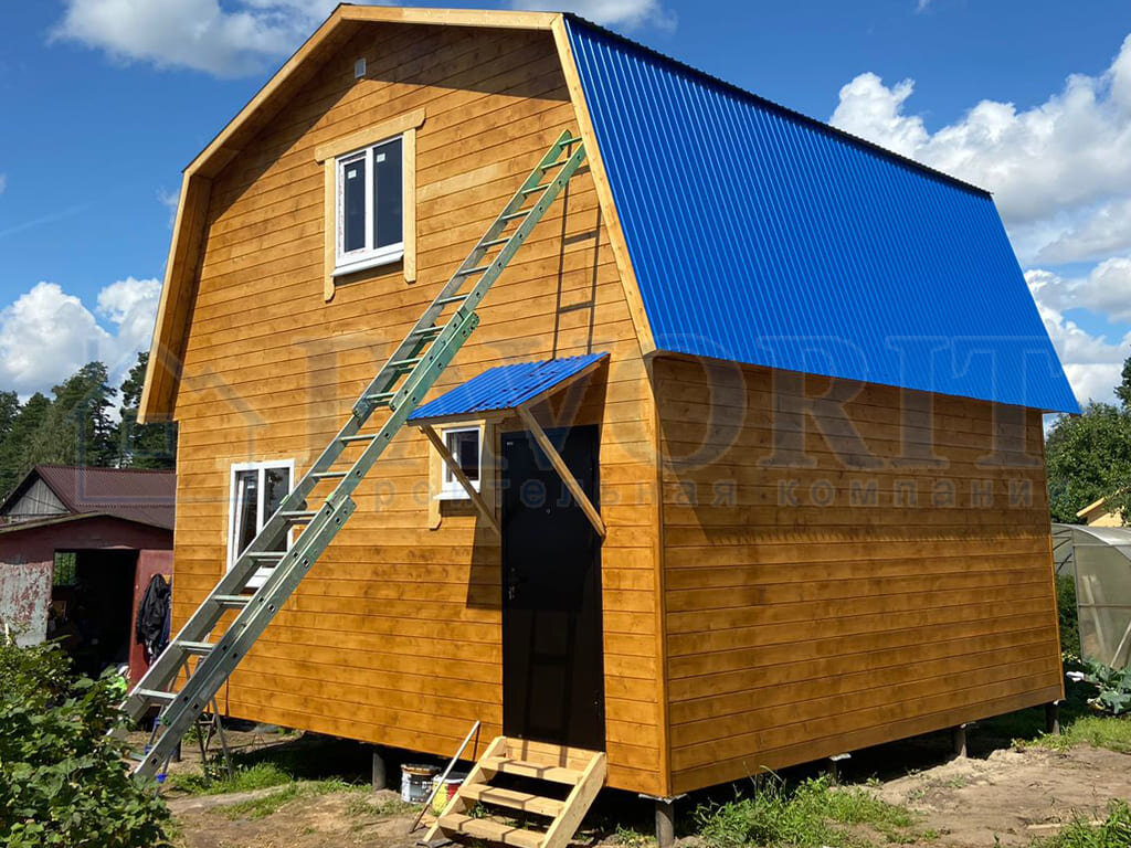Каркасный дом 6х6 с мансардой 5х6 построен компанией «Фаворит»
