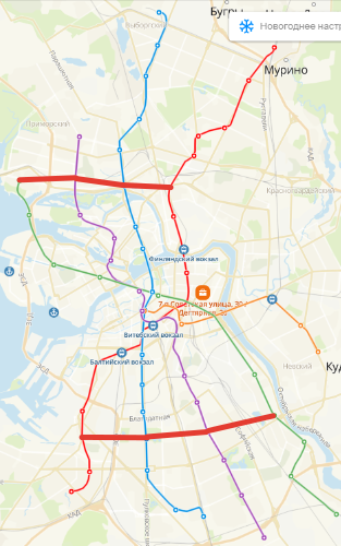 Рис.1. Самое необходимое сегодня - это хордовые линии, которые снимут нагрузку с центральных пересадочных станций.