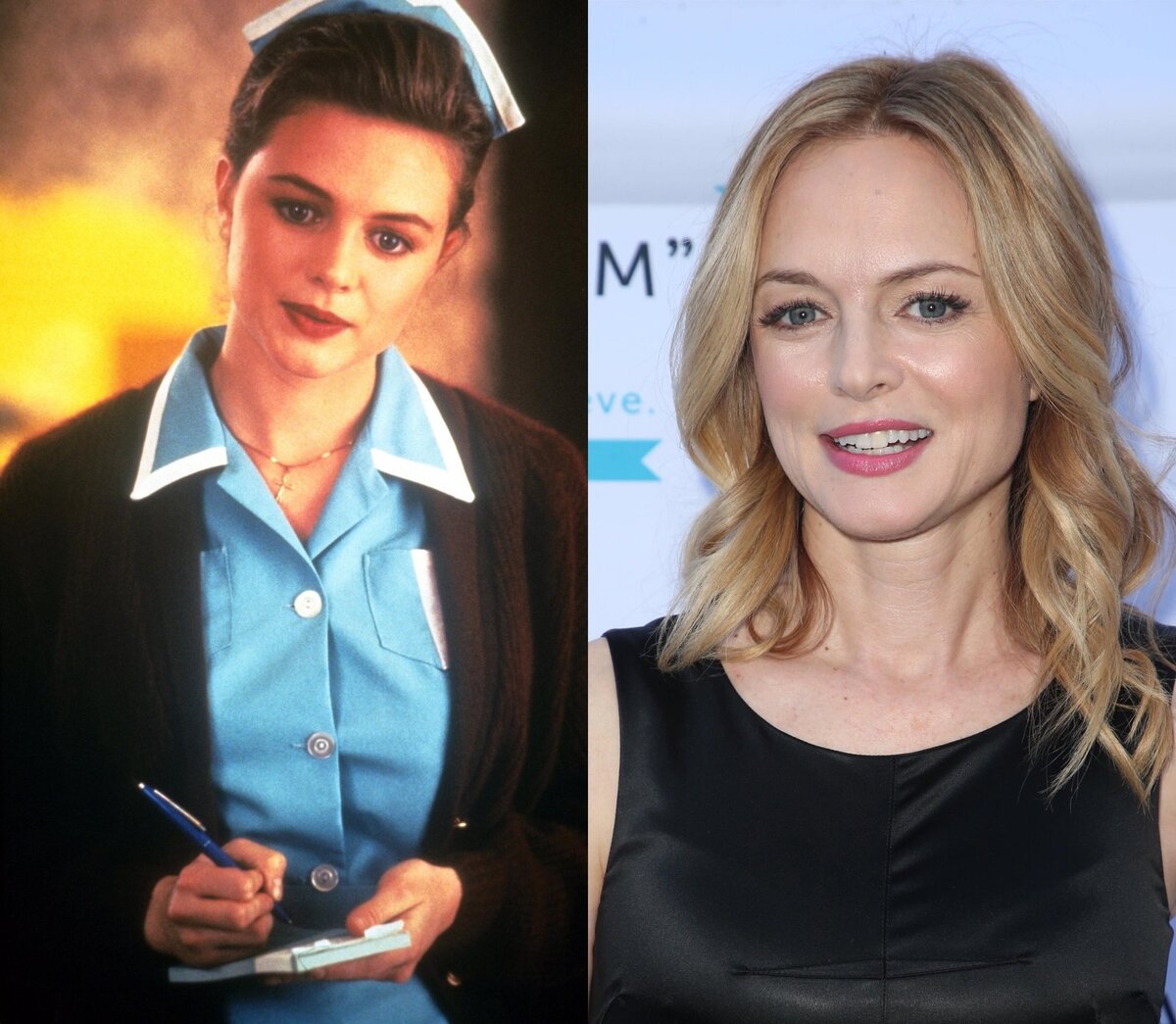 Хизер Грэм в 1990 году (слева) и в 2019 году (справа)