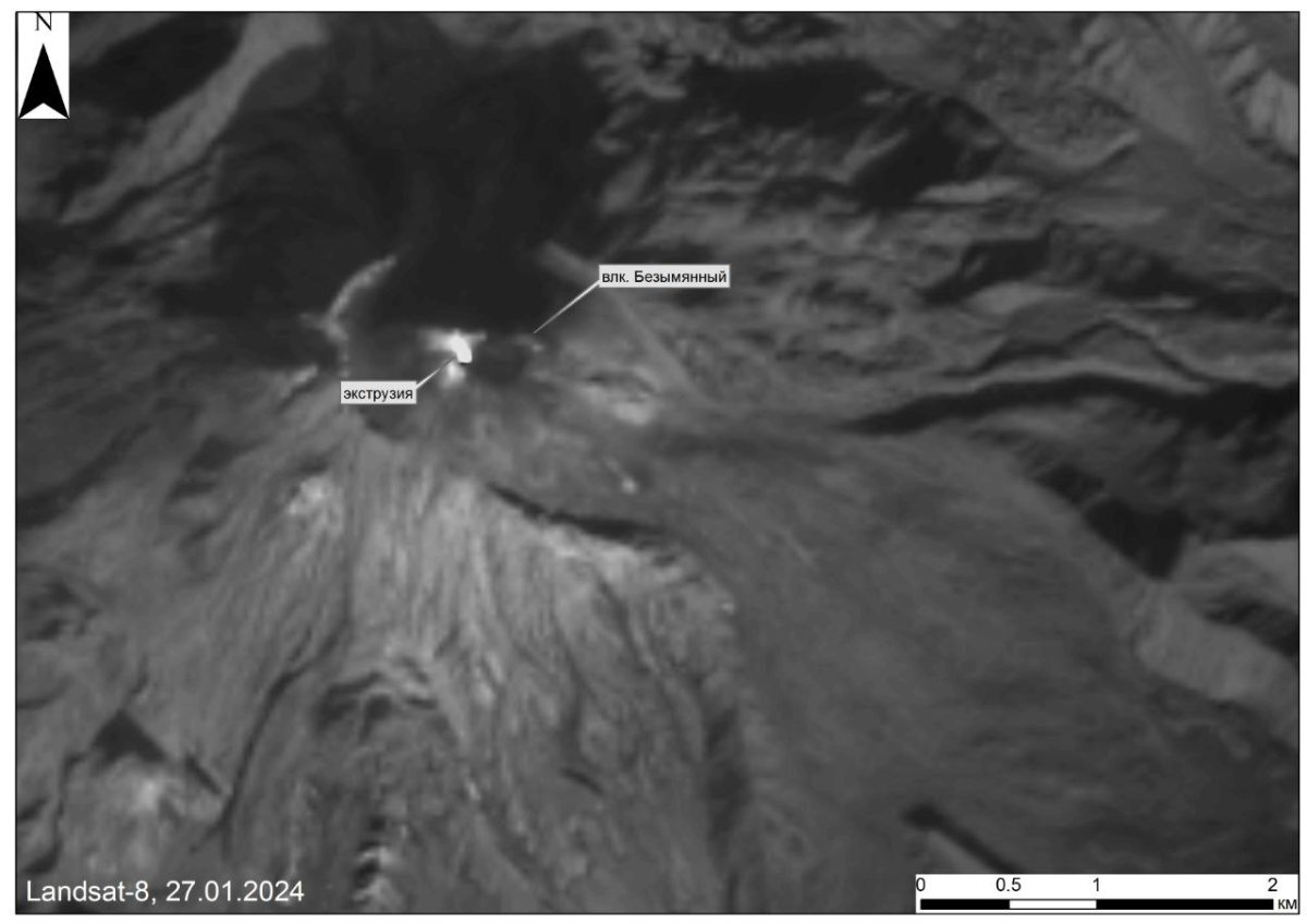    На Камчатке на вулкане Безымянный зафиксирована термальная аномалия