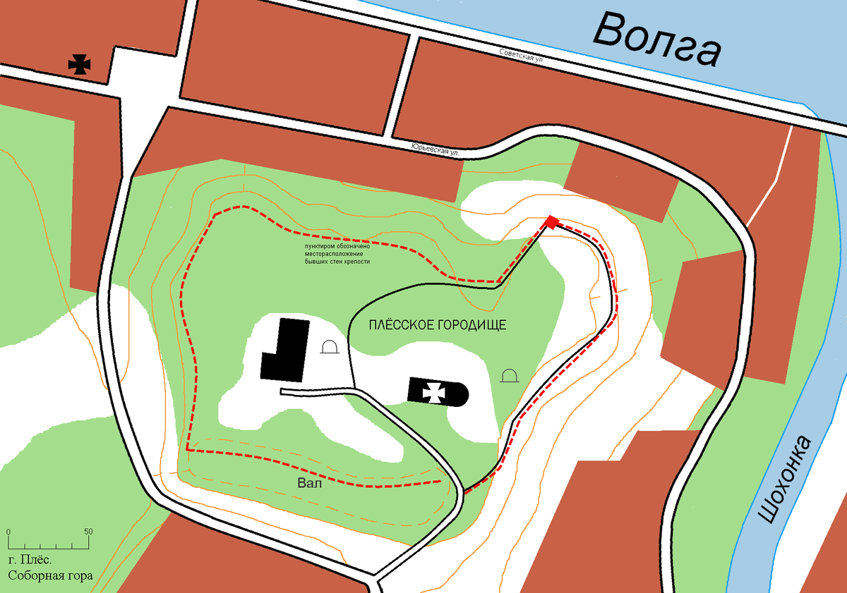 Рисунок из статьи в Википедии по запросу "Плёсская крепость! Автор: Мечников.