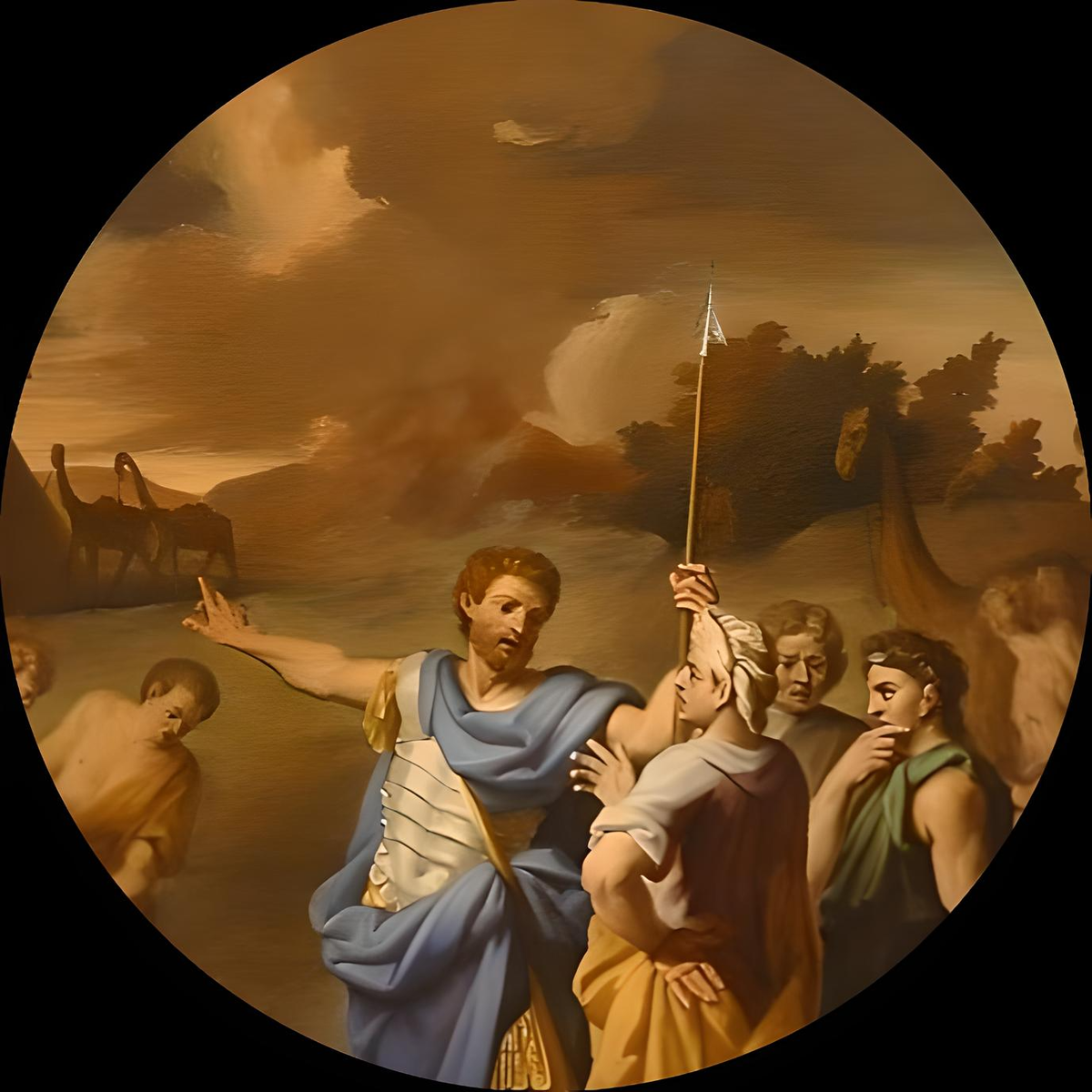 Шарль Кюссен, «Строительство Вавилонской башни», фрагмент