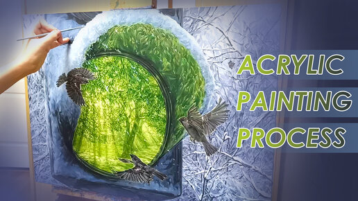 ACRYLIC PAINTING PROCESS // Процесс написания картины 