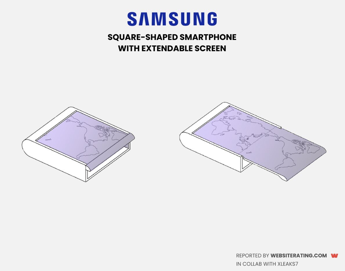 Квадратный смартфон Samsung с выдвижным экраном показали на рендерах |  4pda.to | Дзен