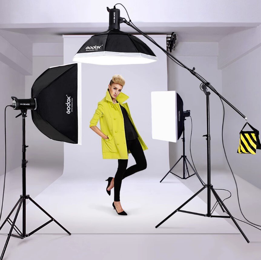    Сверху — октобокс на журавле подсвечивает волосы модели / Фото: larent.co.nz