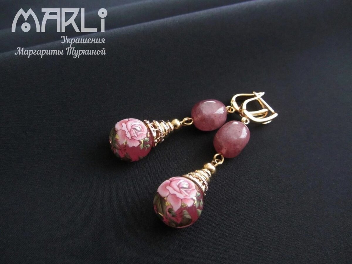 Серьги с кварцем.

