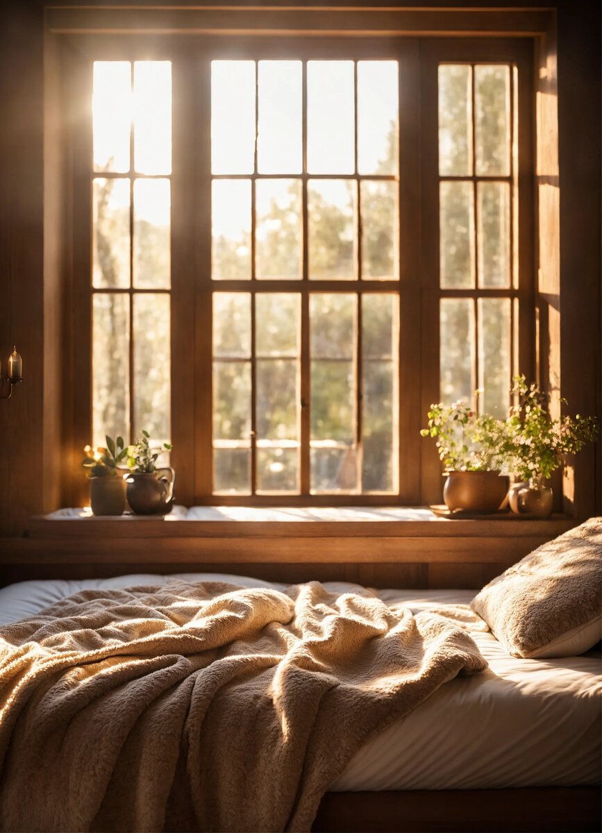 Деревянный подоконник в частном доме