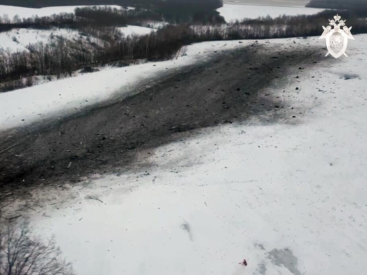    Место крушения военно-транспортного самолета Ил-76 в Белгородской области© РИА Новости / СК РФ