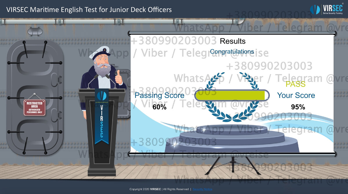 Прохождение тестов BSM VIRSEC Maritime English Test for Junior Deck Officers - Кому нужна помощь в прохождении тестов, обращайтесь +380990203003 WhatsApp / Viber / Telegram