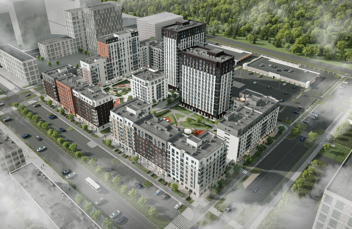 Квартал 1136 в ЖК "Комарово парк" по проекту  CNTR Architects 