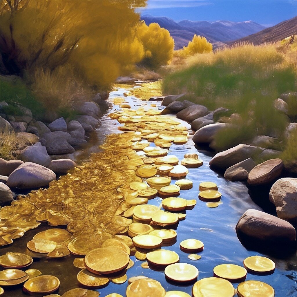 Река денег. Живопись.