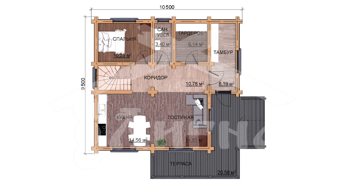 Планировка 1 этажа