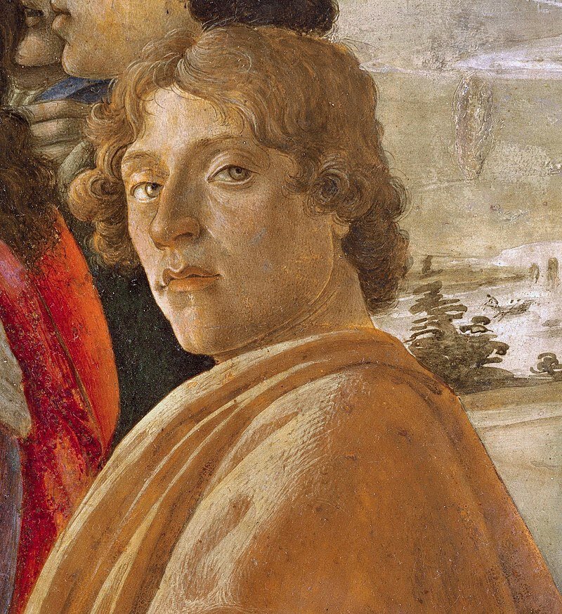 Фрагмент картины "Поклонение волхвов" (около 1475 г.). Считается, что на этом полотне Боттичелли изобразил себя