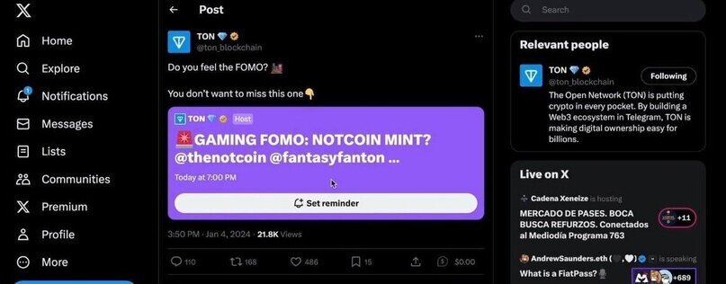 Gaming fomo: Notcoin mint?